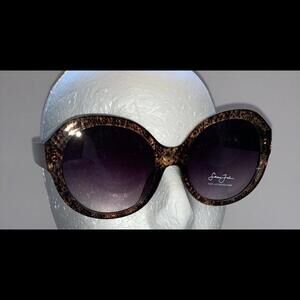 P DIDDY Womens Oversized Translucent Rims Round Lenses Sunglasses